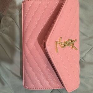 Yves Saint Laurent Pink Chevron Wallet